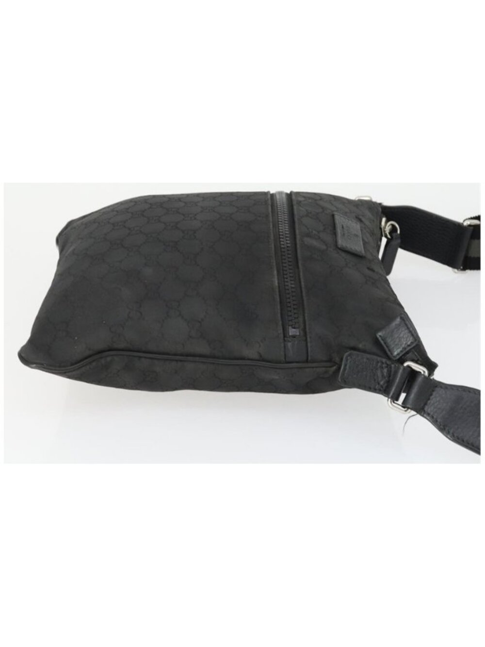 Authentic GUCCI GG Canvas Shoulder Bag Nylon Black Silver 449184 - Picture 3 of 16